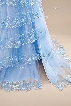 GARDOM Baby Blue Prom Dresses for Teens Petite Girls Flower